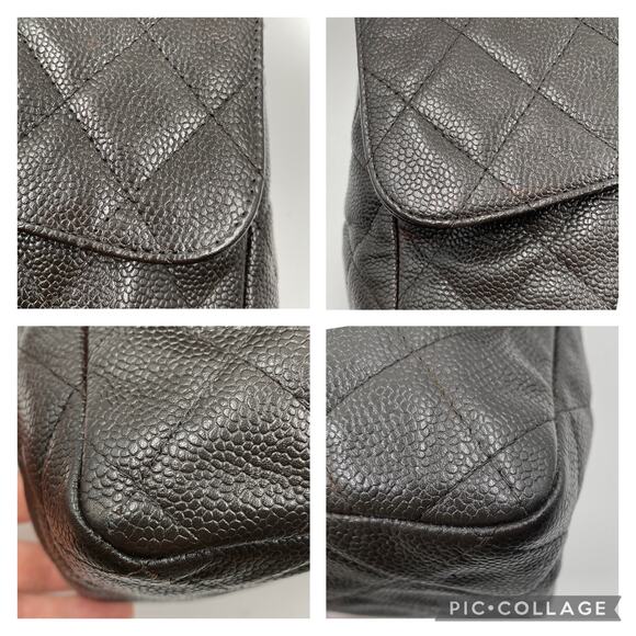 Chanel Jumbo Single Flap Caviar Bag Leather Brown Classic SHW Silver Hardware - Picture 10 of 16